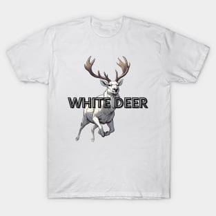 white deer jump T-Shirt